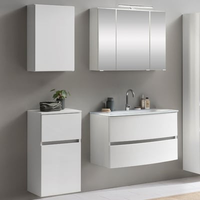 Badkamercombinatie Kornel 7 4-delig met witte wastafel - wit Badkamercombinatie Kornel 7 4-delig met witte wastafel - wit