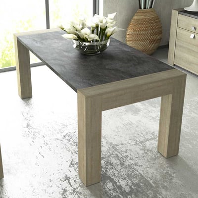 Eettafel Iris 180x90cm - grijs beton