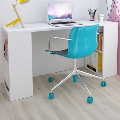 Bureau Beau - 200x47x76cm - met opbergruimte - wit