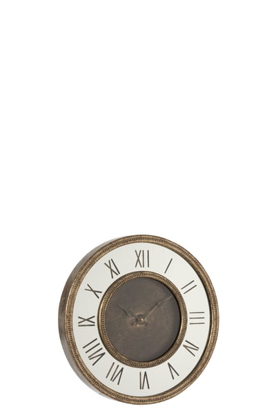 Klok romeinse cijfers spiegel mdf antiek goud small