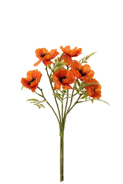 Boeket klaproos plastiek oranje Boeket klaproos plastiek oranje