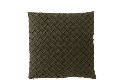 Kussen gewoven polyester groen
