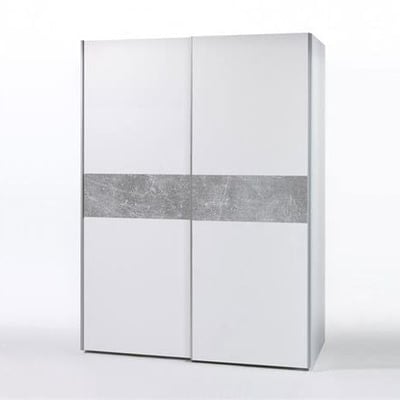 Kledingkast Salamanca 170cm met 2 deuren - wit/beton