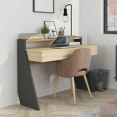 Bureau Quinty 120cm - grijs/ eik decor Bureau Quinty 120cm - grijs/ eik decor