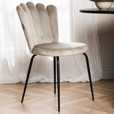 Eetkamerstoel Limhamn Light - Fluweel Beige - 42x82x44 cm