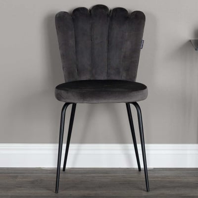 Eetkamerstoel Limhamn - Polyesterfluweel - 54x83x45 cm - Grijs