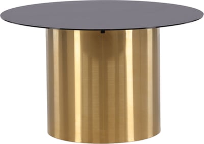 Salontafel Ystad Venture Design - Glas & Messing - ⌀80 cm - Zwart