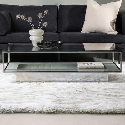 Salontafel Maglehem - Staal & Glas - 130x60cm - Transparant