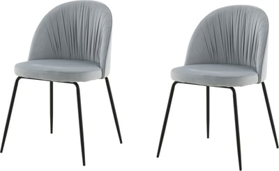 Eetkamerstoel Wrinkles Venture Design - Grijs Velours - 50x80x49 cm - Set van 2