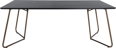 Rechthoekige Eettafel Petra Venture Design - Fineer/Koper - 190x90cm - Zwart