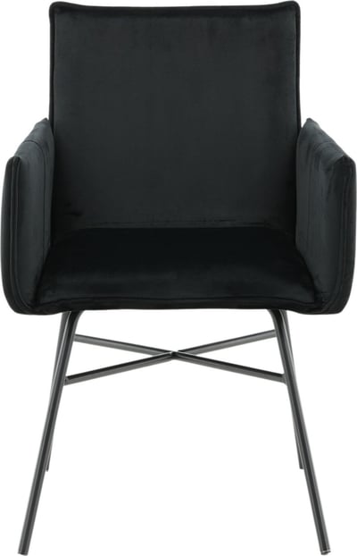 Eetkamerstoel Petra Venture Design - Velours Zwart - 60x87x57cm