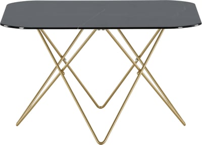 Salontafel Tristar Venture Design - Zwart Marmerglas / Messing - 80x80cm