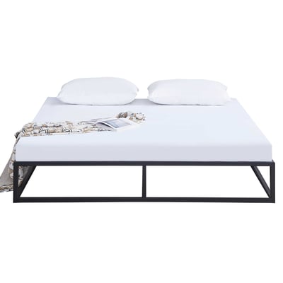 Lutown-Teen Metalen Bed 160x190 cm met Gebogen Hoofdbord, Hoogte 36cm, Bedframe 160 x 190 met Lattenbodem Van Metaal, Stabiel, Eenvoudige Montage, Opbergruimte onder het bed, Zwart Lutown-Teen Metalen Bed 160x190 cm met Gebogen Hoofdbord, Hoogte 36cm, Bedframe 160 x 190 met Lattenbodem Van Metaal, Stabiel, Eenvoudige Montage, Opbergruimte onder het bed, Zwart