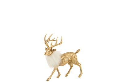 Rendier poly goud/wit medium Rendier poly goud/wit medium