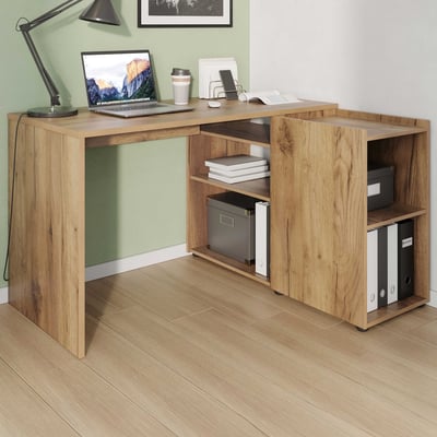Hoekbureau Oliveira met opbergruimte - eikdecor