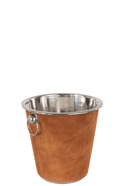 Ijsemmer rond leder cognac Ijsemmer rond leder cognac