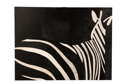 Kader rechthoek zebra leder zwart/wit