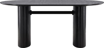 Ovale Eettafel Isolde Venture Design - Zwart MDF - 180x90cm