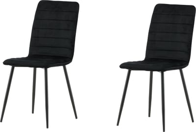 Eetkamerstoel Windu Venture Design - Fluweel Zwart - 49x94x43 cm