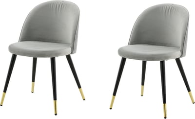 Eetkamerstoel Velvet Venture Design - Velours - 55x50x77cm - Grijs