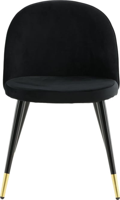 Eetkamerstoel Velvet Venture Design - Polyesterfluweel - 57x77x50 cm - Zwart/Messing