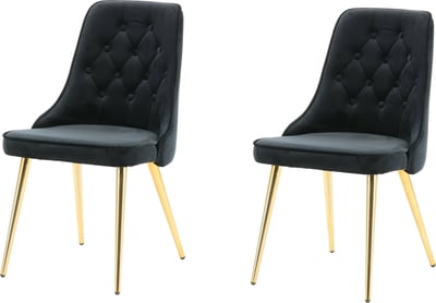 Eetkamerstoel Velvet Lyx Venture Design - Polyesterfluweel - 66x89x50 cm - Zwart