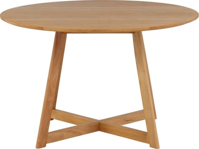 Ronde Eettafel Yakidon Venture Design - Rubberhout/Eikenlook MDF - 120cm - Bruin