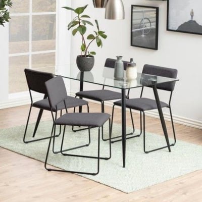 Eettafel Wilhelm 140x80 - glas/zwart Eettafel Wilhelm 140x80 - glas/zwart