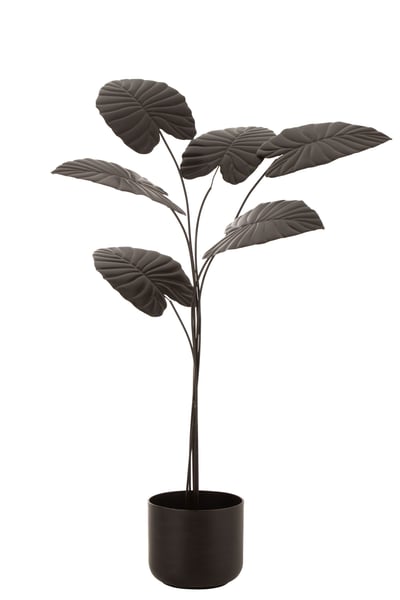 Plant decoratie metaal donker bruin small