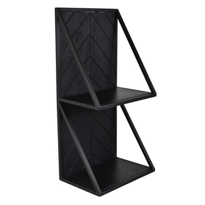 Wandplank Verona - 30x19x60cm - mangohout en metaal / zwart Wandplank Verona - 30x19x60cm - mangohout en metaal / zwart