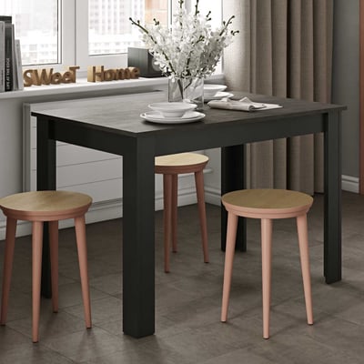Eettafel Nice 110x70 cm - zwart/beton Eettafel Nice 110x70 cm - zwart/beton