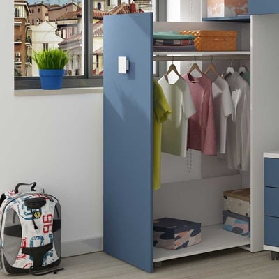 Kledingkast voor hoogslaper Jet - blauw