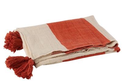 Plaid strand groeven katoen koraal