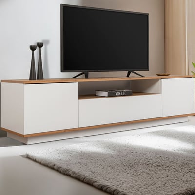 TV-meubel Veramont - 100% MELAMINE - Wit - 180 x 44,6 x 44,5 cm