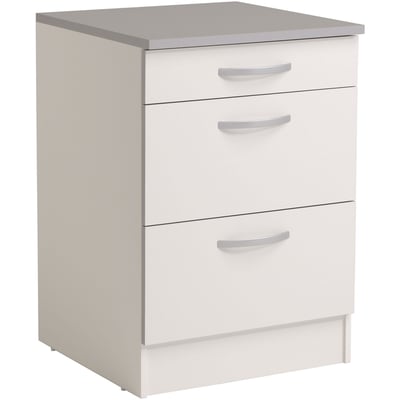 Onderkast Spoon 60 cm met 3 laden - wit