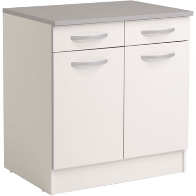 Onderkast Spoon 80 cm met 2 laden en 2 deuren - wit