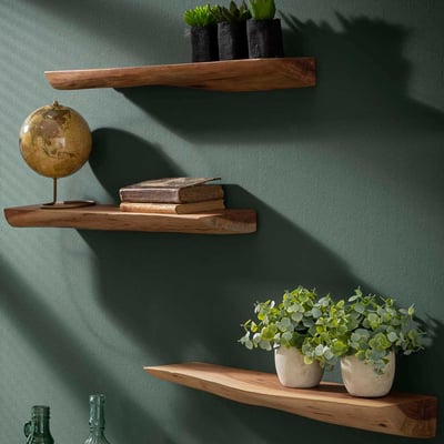 Set van 3 wandplanken Macy 60 cm - acacia