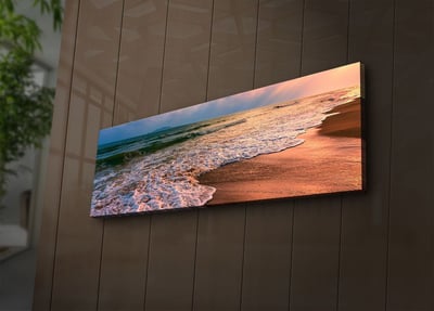 Ledda Decoratief canvas schilderij met ledverlichting | Houten lijst | 30 x 90 cm