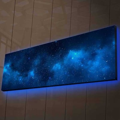 Ledda Decoratief canvas schilderij met ledverlichting | Houten lijst | 30 x 90 cm