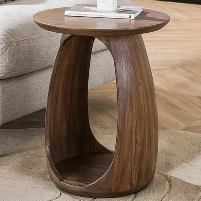 Flow Solid S Acacia Bijzettafel - Bruin Glazuur