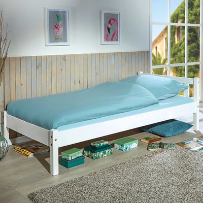 Eenpersoonsbed Vilmar massief hout - wit Eenpersoonsbed Vilmar massief hout - wit