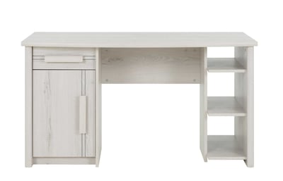 Bureau Morris 136cm met 1 deur, 1 lade & 3 vakken - gebleekte helvezia eik