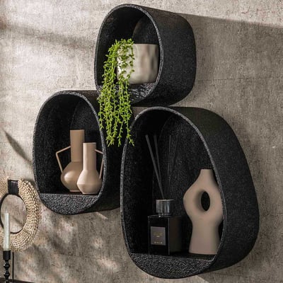 Set van 3 wandschappen Licorice-liquid metal Set van 3 wandschappen Licorice-liquid metal
