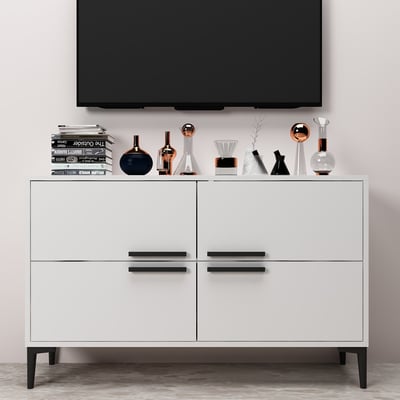 Modern Wit TV-meubel | Woody Fashion | 100% Melamine | 120x75x30cm