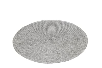 Placemat rond gevlochten grijs