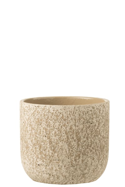 Bloempot ruw keramiek beige large Bloempot ruw keramiek beige large