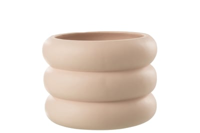 Bloempot ring cement beige/roze large