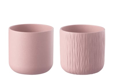 Bloempot gen keramiek roze extra large assortiment van 2