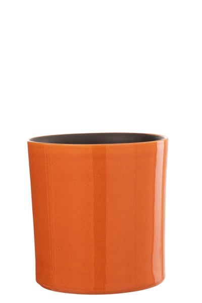 Bloempot flek keramiek oranje medium Bloempot flek keramiek oranje medium