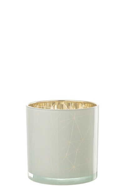 Windlicht milano glas wit/goud large Windlicht milano glas wit/goud large
